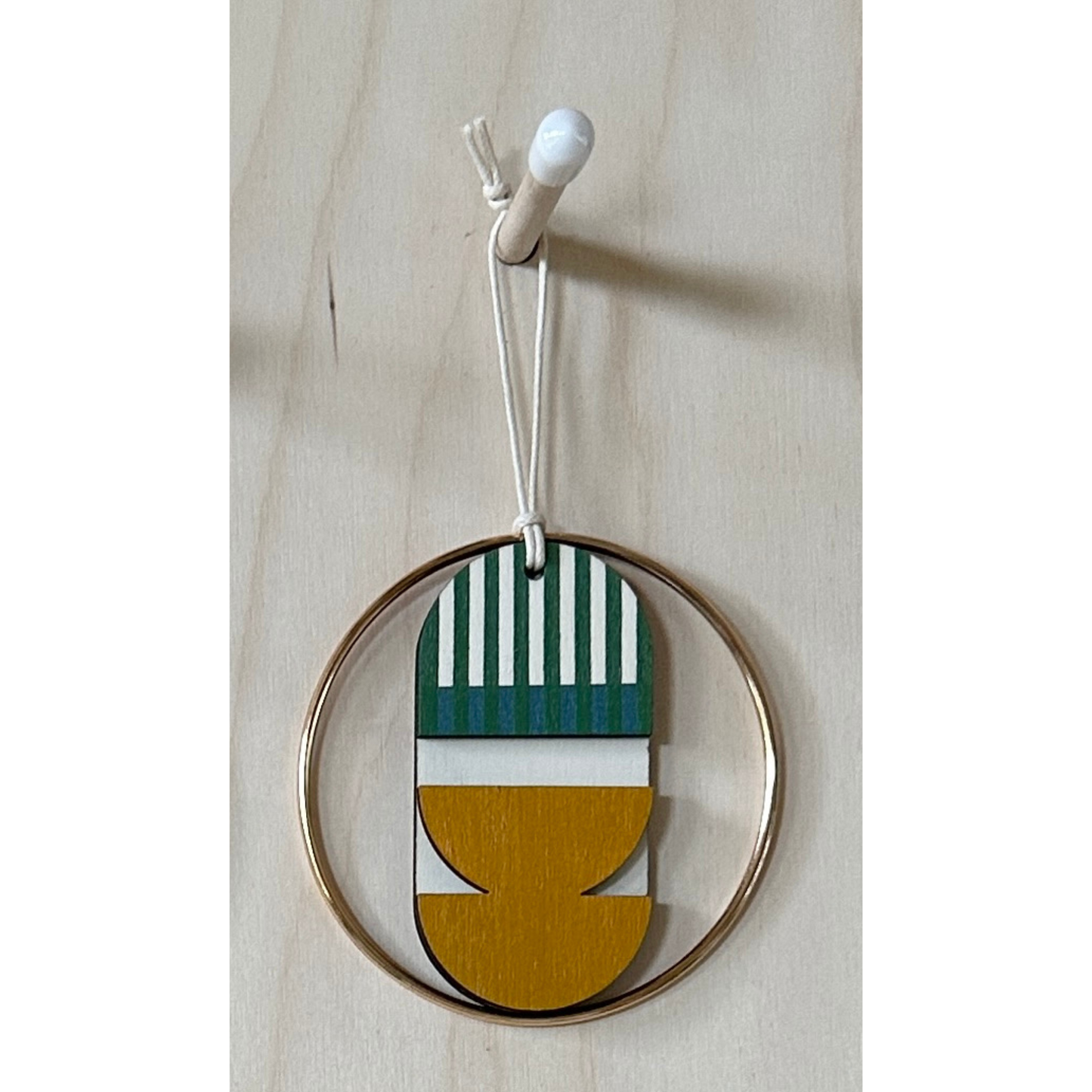 Small Geometric Wall Hanging - Mini Mid-Century Wall Art - Little Wooden Decoration - Contemporary Wall Decor