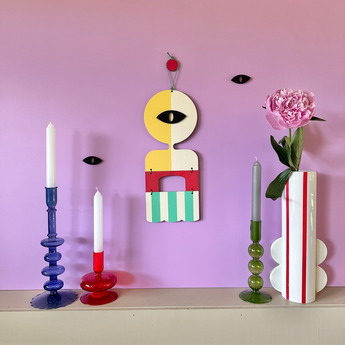 Vibrant Wall Hanging - Bold Pop Art Decor - Maximalist Wall Art