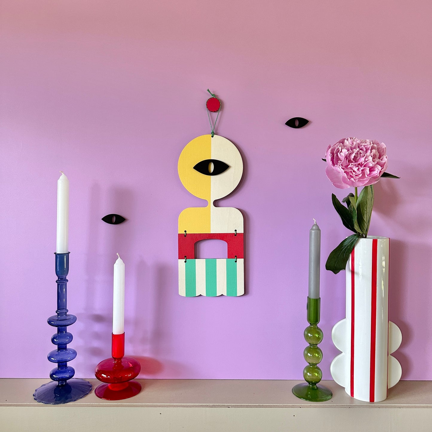 Vibrant Wall Hanging - Bold Pop Art Decor - Maximalist Wall Art