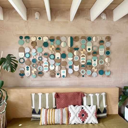 Blue Costal Wall Art Wooden Home Decor - Statement Centre Piece Art - Wall Tapestry - Tapestry - Blue Art