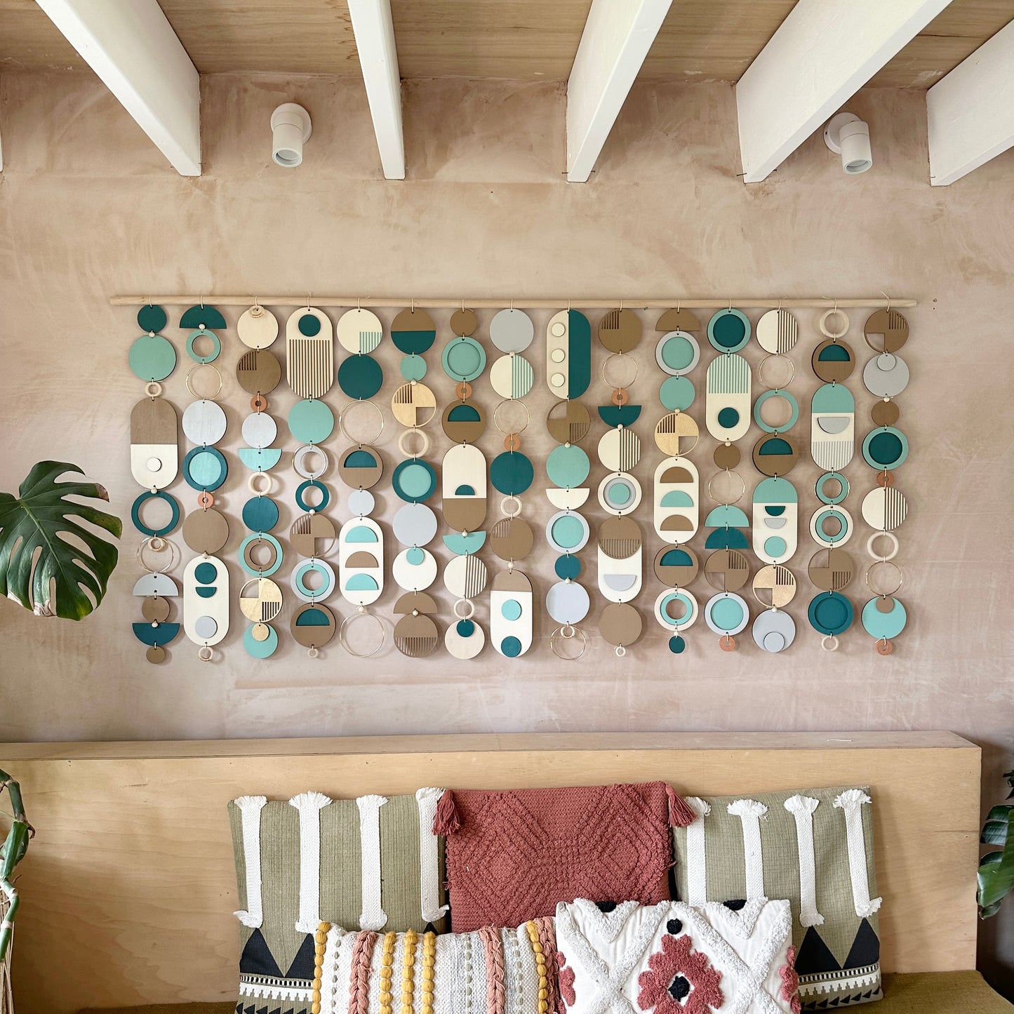 Blue Costal Wall Art Wooden Home Decor - Statement Centre Piece Art - Wall Tapestry - Tapestry - Blue Art