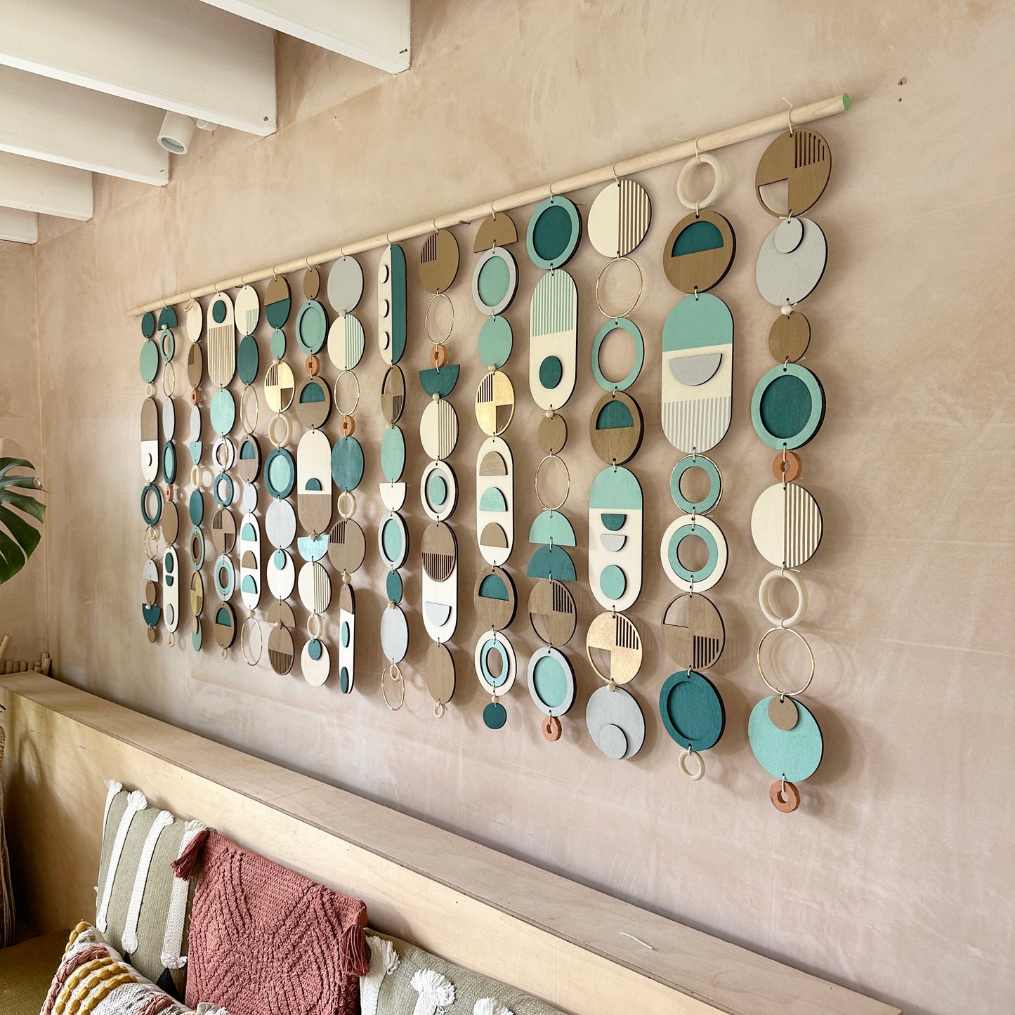 Blue Costal Wall Art Wooden Home Decor - Statement Centre Piece Art - Wall Tapestry - Tapestry - Blue Art