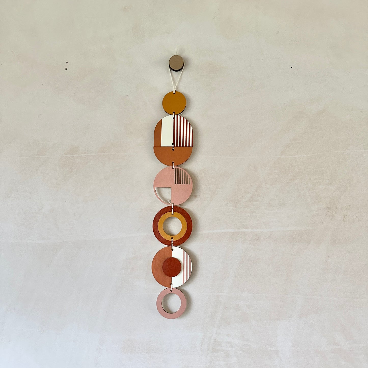 Small Modern Wall Hanging - Warm Pink Geometric Art - Wood Decor - Unusual Wall Hanging - Wall Jewellery- Contemporary Designs - New Decor