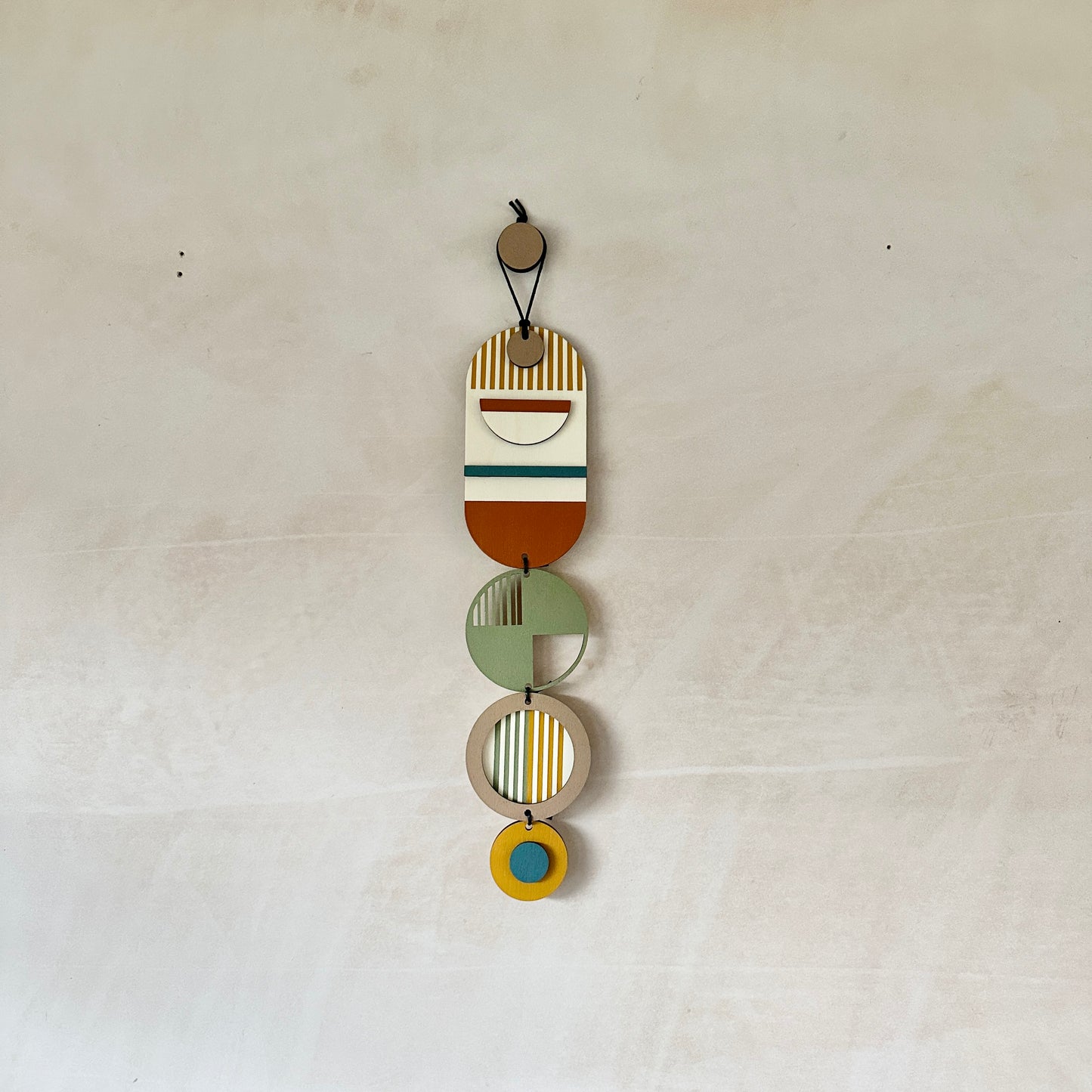 Small Modern Wall Hanging - Cute Geometric Art - Nice Wood Decor - Unusual Wall Hanging - Wall Jewellery- Contemporary Designs - Home Decor