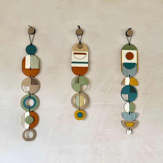 Small Modern Wall Hanging - Cute Geometric Art - Nice Wood Decor - Unusual Wall Hanging - Wall Jewellery- Contemporary Designs - Home Decor