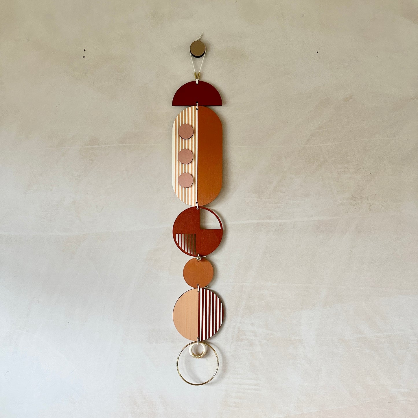 Warm Tones Wall Hangings - Geometric Wall Art - Luxury Wall Decor - Mid-Century Home Decor - Slim Long Wall Tapestry