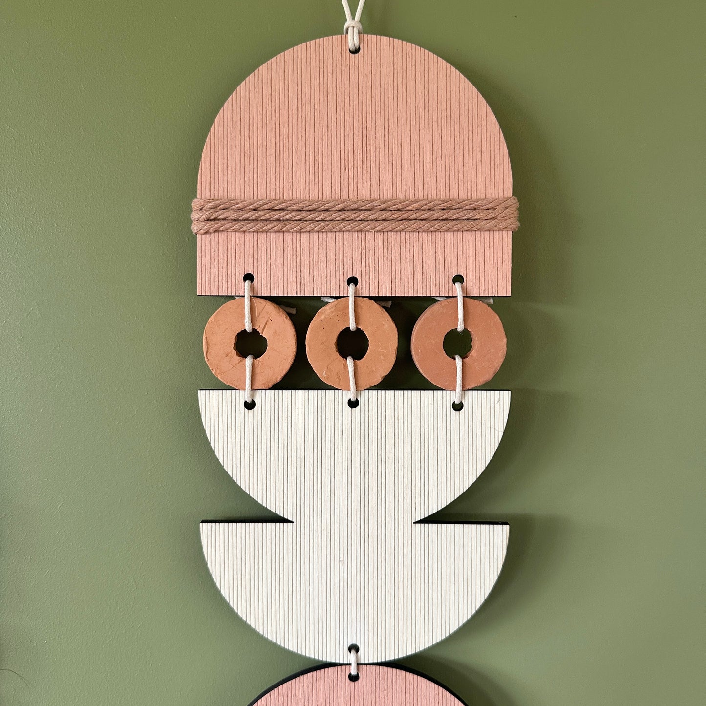 Boho Gallery Wall Set - Neutral Decor - Geometric Wood Wall Art