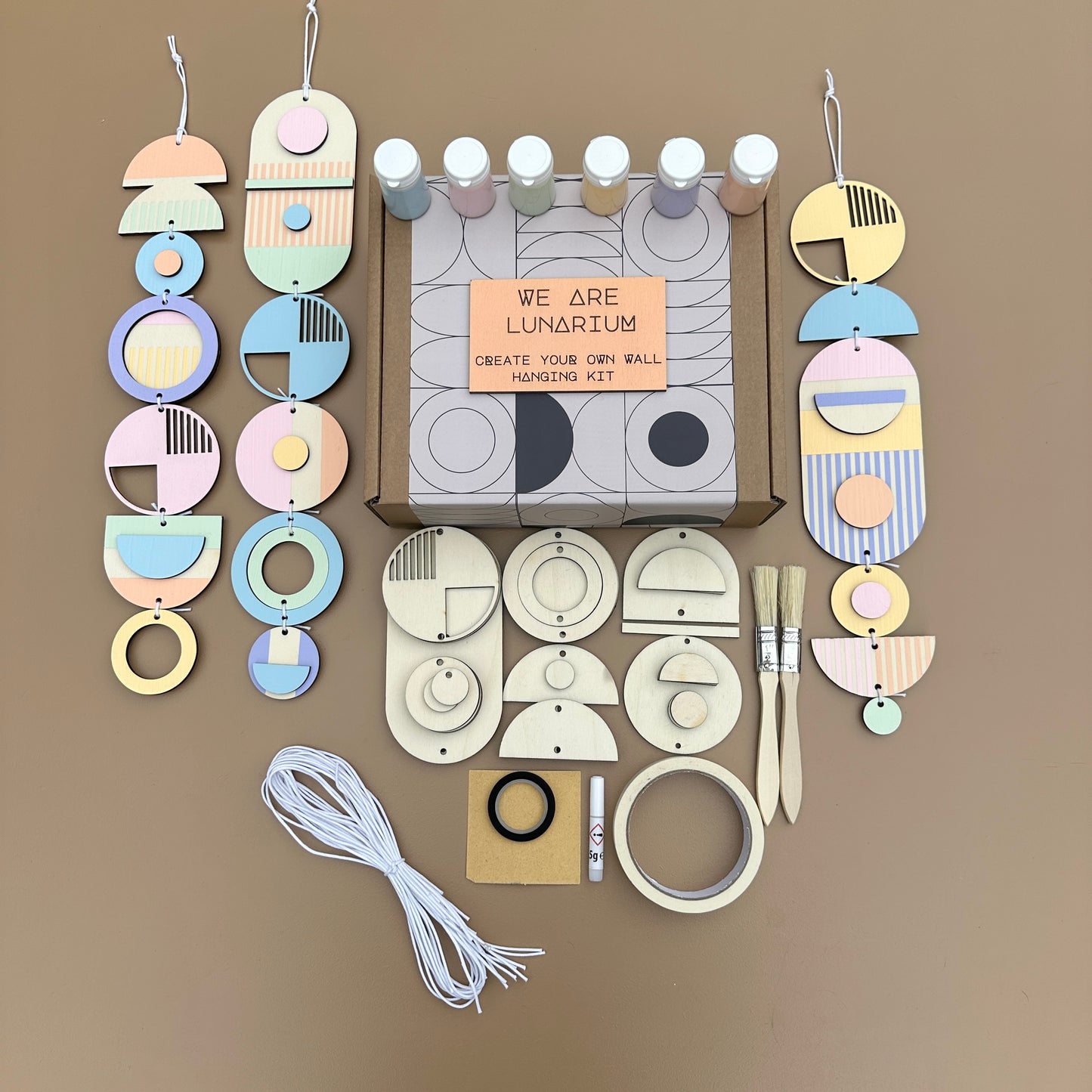 Pastel Rainbow DIY Wall Hanging Kit: Craft Your Own Serene Home Decor
