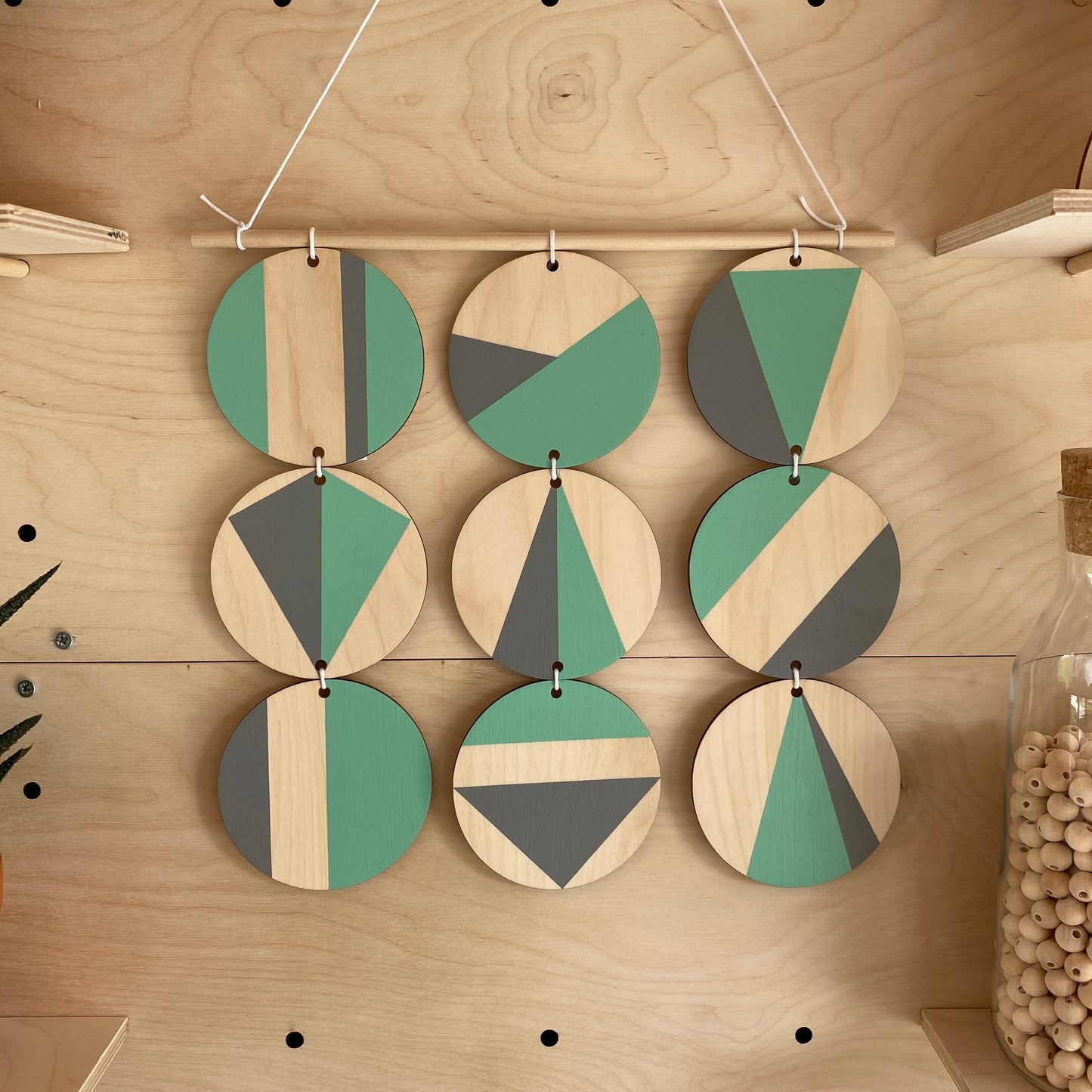 Three Tier Geometric Wooden Wall Art
