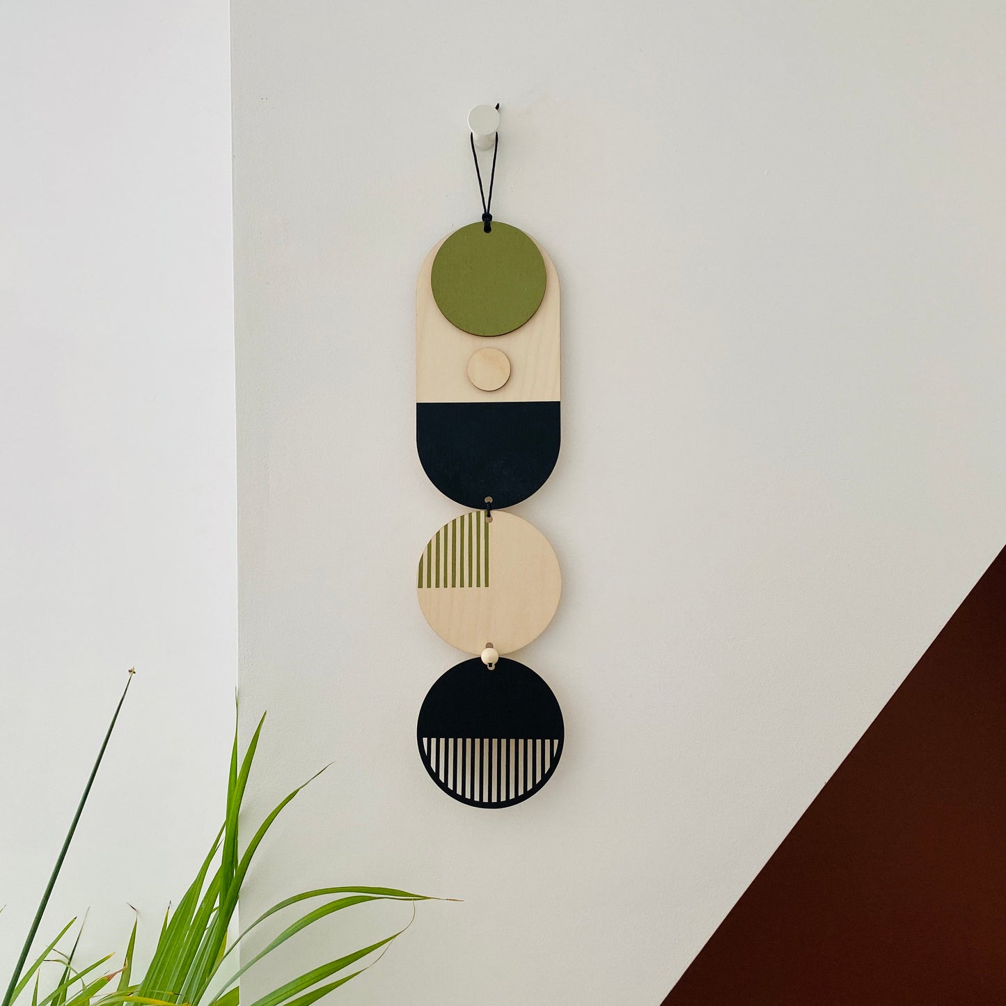 Small Modern Wall Hanging - Cute Geometric Art - Metal Wood Decor - Unusual Wall Hanging - Wall Jewellery- Contemporary Designs - Home Decor