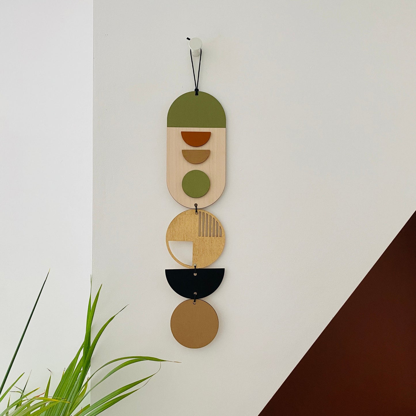 Small Modern Wall Hanging - Cute Geometric Art - Metal Wood Decor - Unusual Wall Hanging - Wall Jewellery- Contemporary Designs - Home Decor