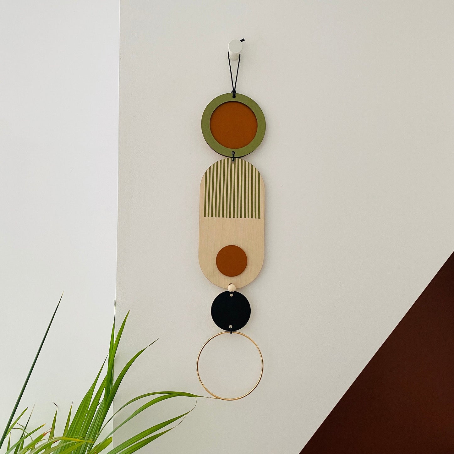 Small Modern Wall Hanging - Cute Geometric Art - Metal Wood Decor - Unusual Wall Hanging - Wall Jewellery- Contemporary Designs - Home Decor