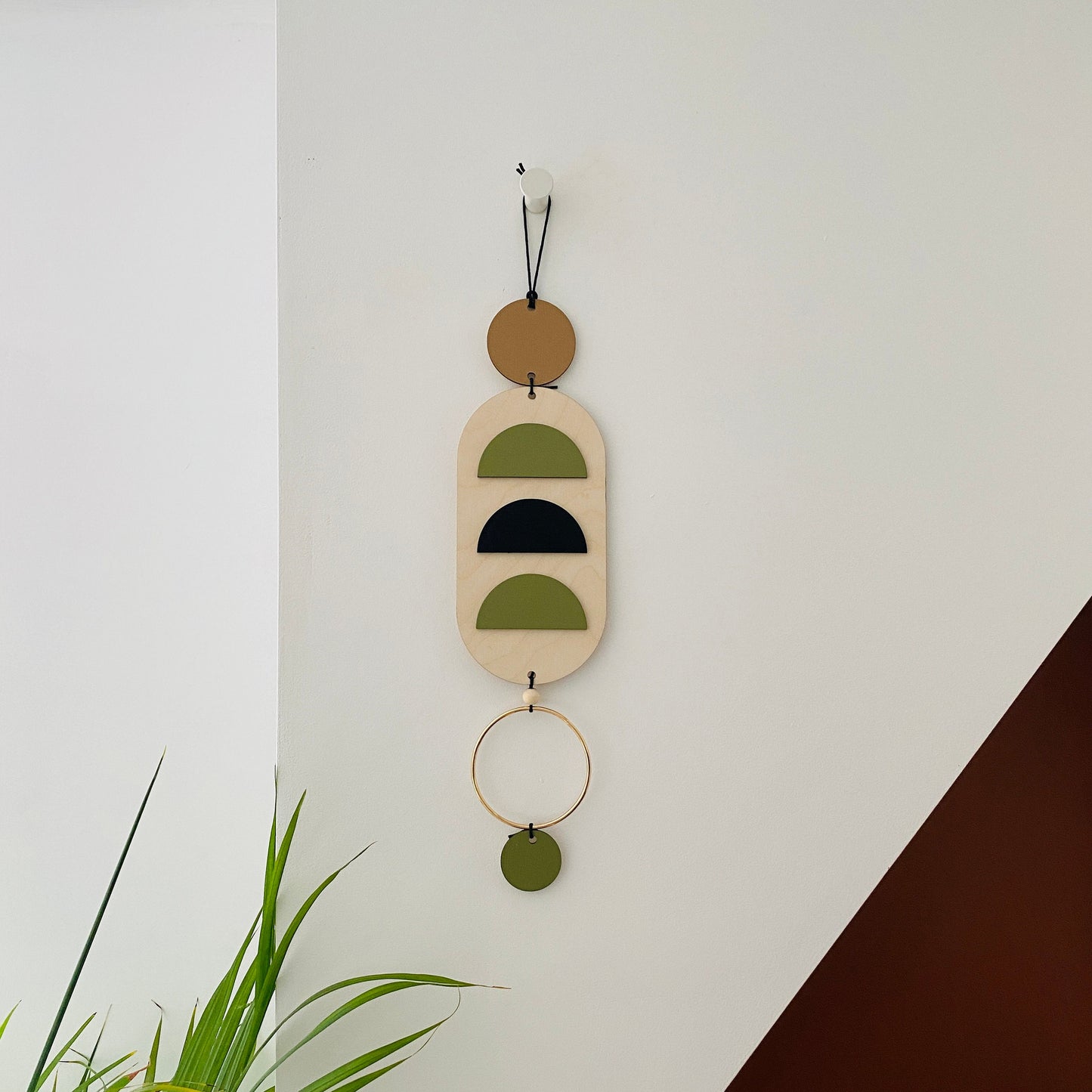 Small Modern Wall Hanging - Cute Geometric Art - Metal Wood Decor - Unusual Wall Hanging - Wall Jewellery- Contemporary Designs - Home Decor