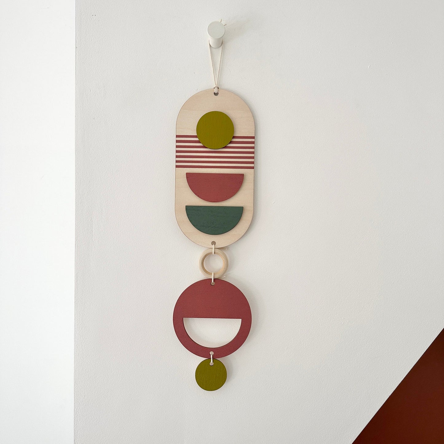 Fun Wall Hanging - Slim Geometric Art - Small Wood Decor - Wall Art - Wall Jewellery - Contemporary Art - New Home Decor
