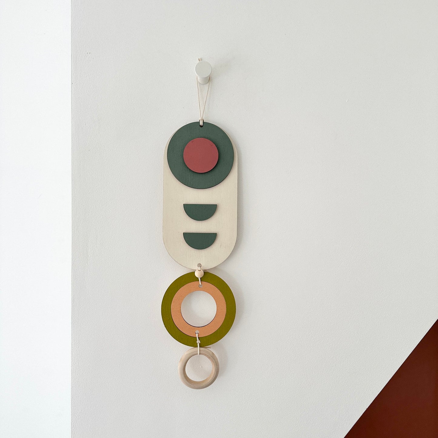 Fun Wall Hanging - Slim Geometric Art - Small Wood Decor - Wall Art - Wall Jewellery - Contemporary Art - New Home Decor