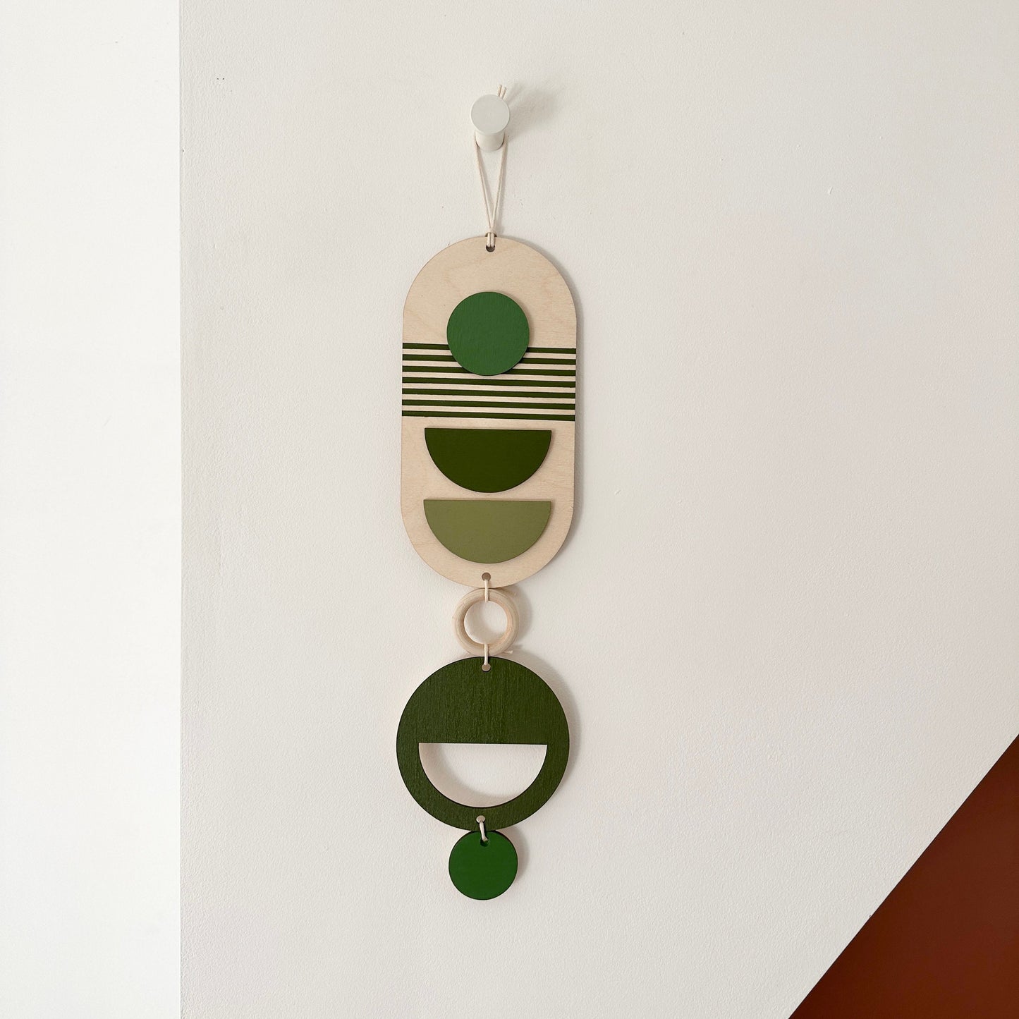 Modern Geometric Wall Art - Green Wall Decor - Handmade Home Decor