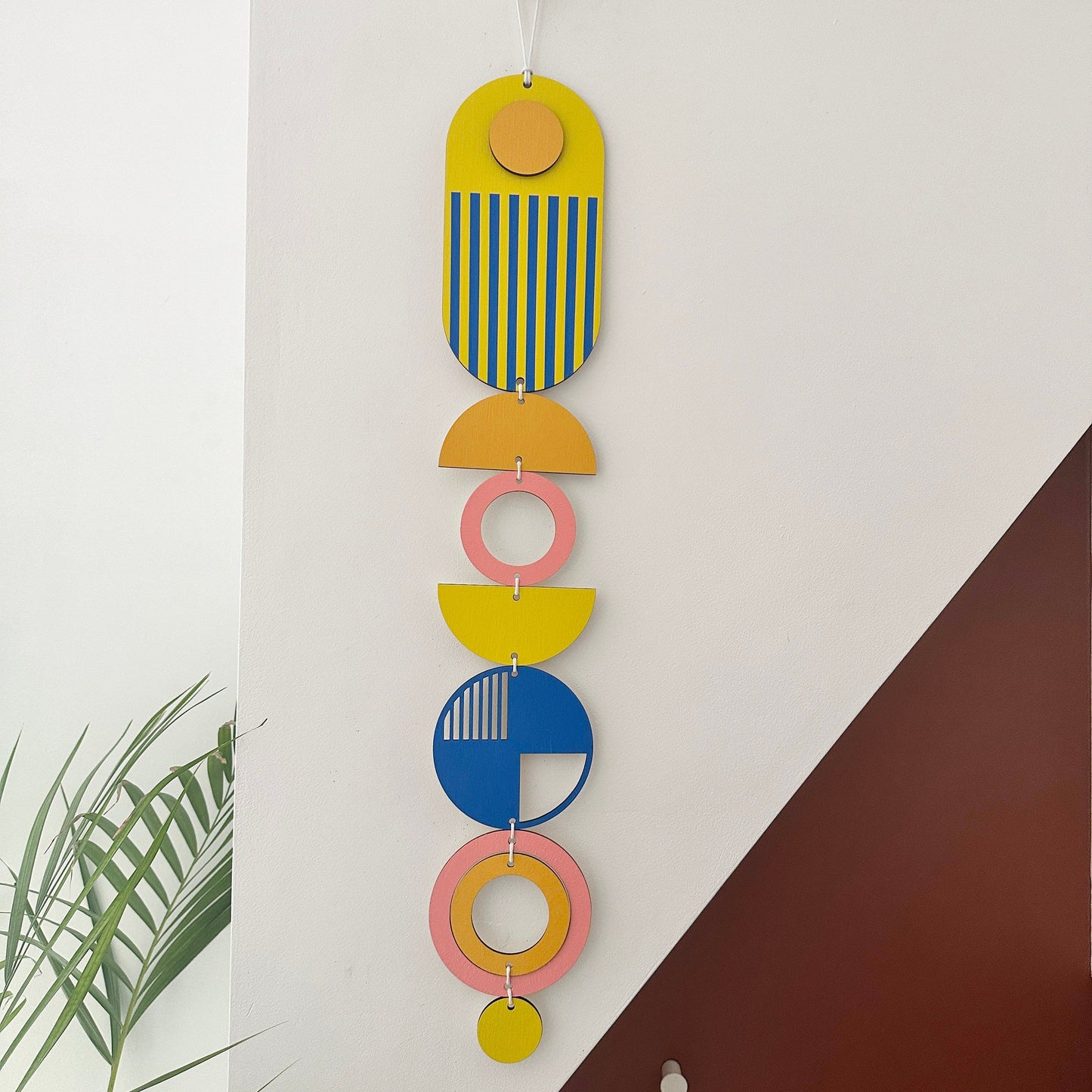 Bright Wall Hangings - Geometric Artwork - Colourful Home Decor - Fun Home Decor - Slim Wall Art - Long Wall Hanging - Fun Wall Art