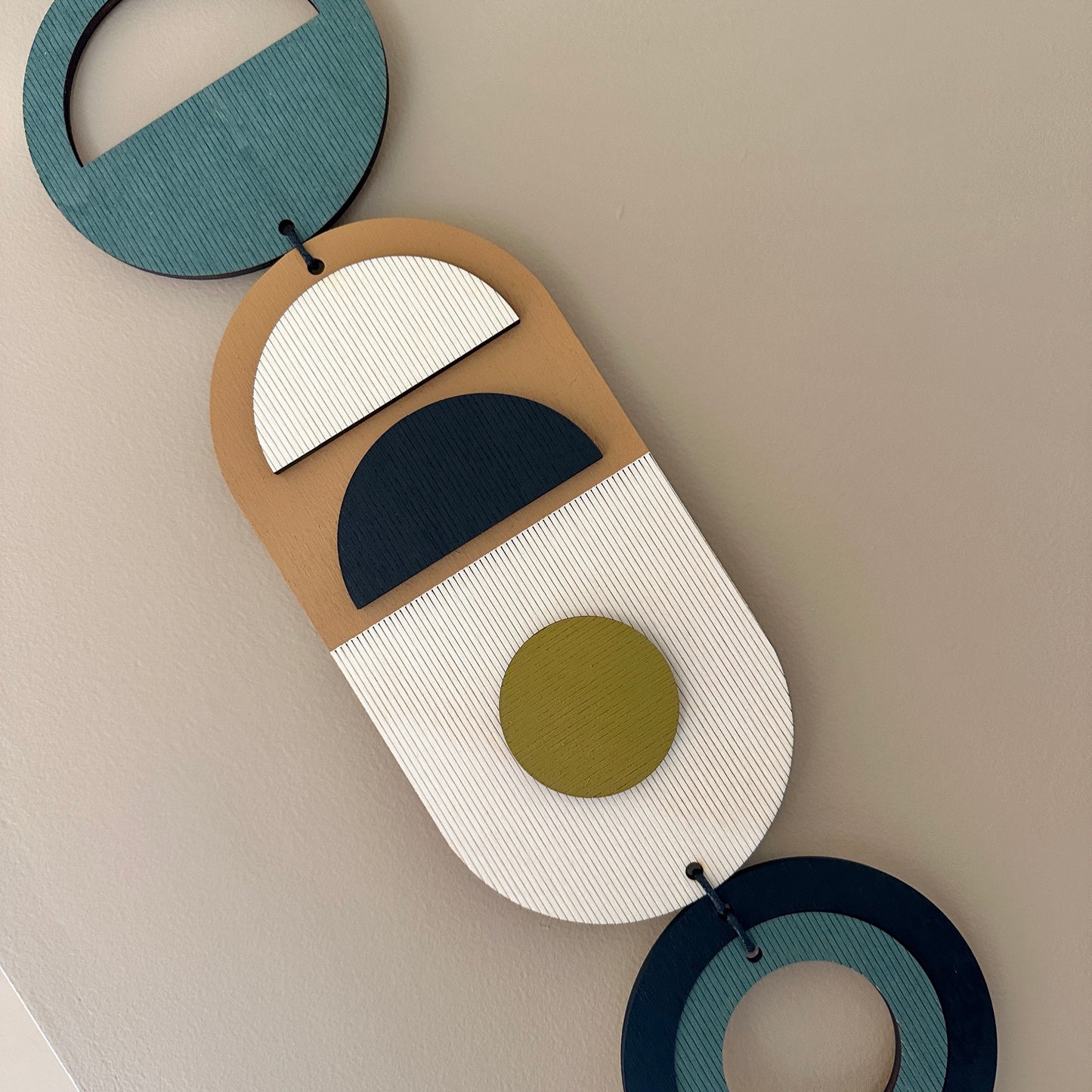 Multi-colour Wall Hanging - Geometric Wall Art - Home Decor - Housewarming Present - Mid-Century Home Decor