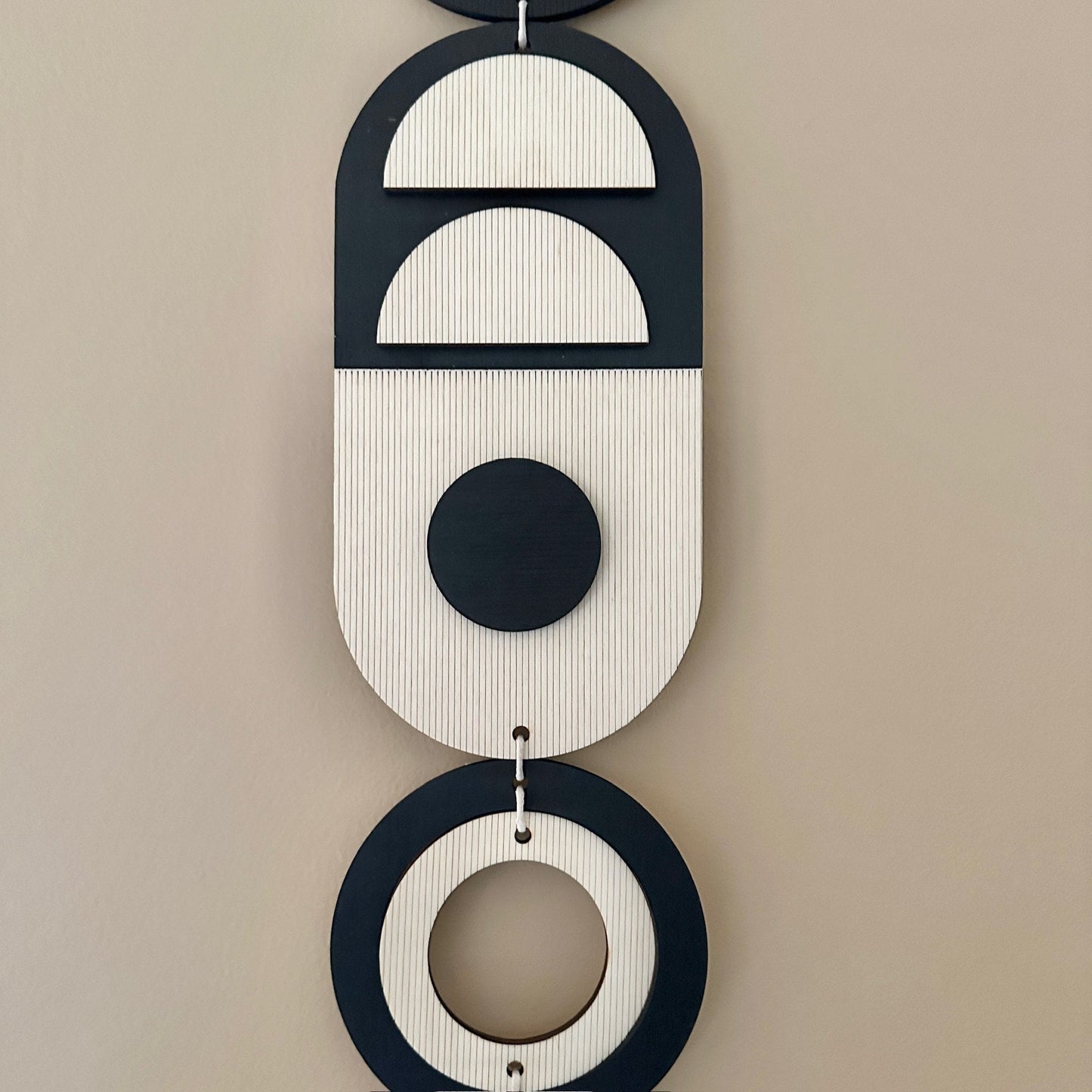 Black Wall Hanging - Geometric Wall Art - New Home Decor - Housewarming Present - Mid-Century Home Decor