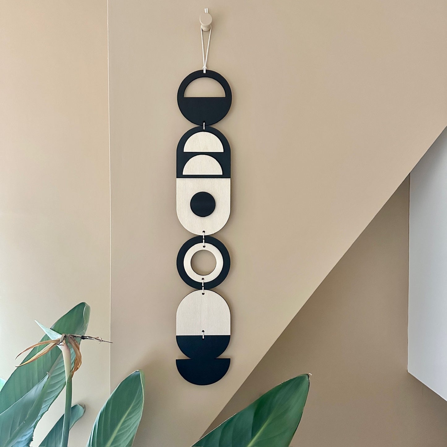 Black Wall Hanging - Geometric Wall Art - New Home Decor - Housewarming Present - Mid-Century Home Decor