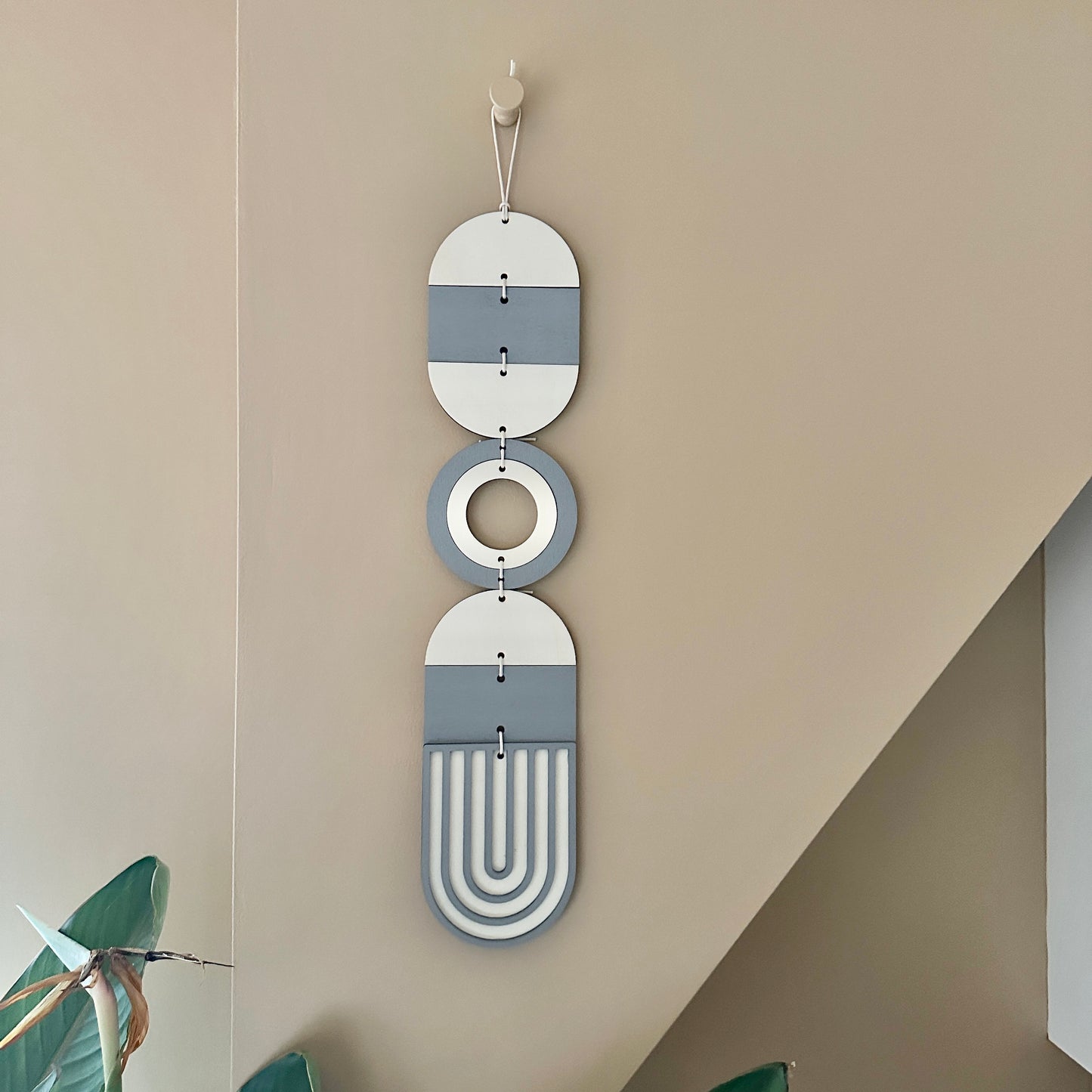 Monochrome Wall Hanging - Geometric Art - Plywood Decor - Monochrome Art - Mono Wall Hanging - Wall Decor - Grey Wall Art - Grey Hanging