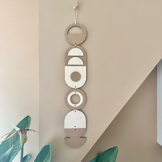 Neutral Wall Hanging Gift - Geometric Wall Art - New Home Gift - Housewarming Present - Mid-Century Home Decor - Art Gifting