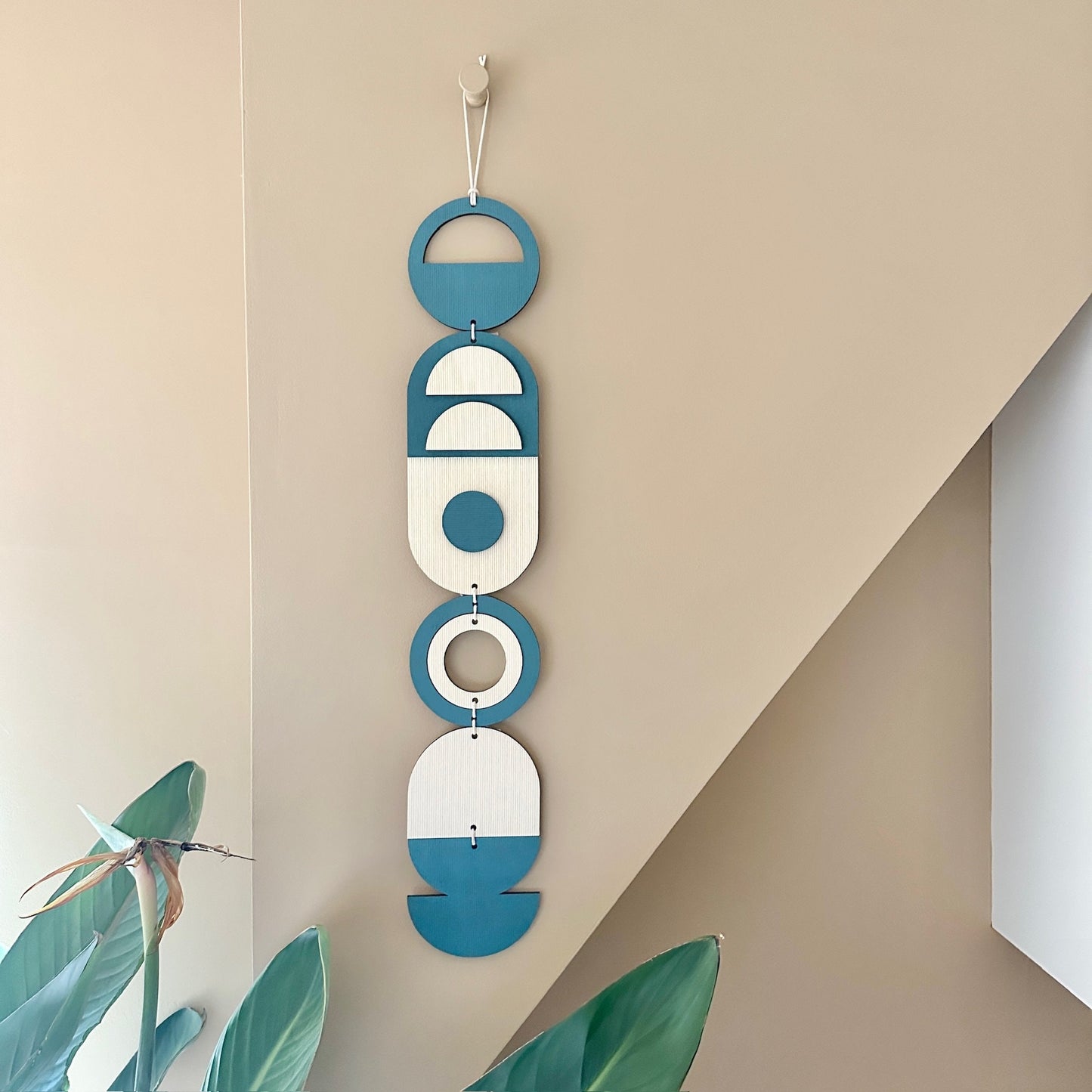 Teal Wall Hanging Gift - Geometric Wall Art - New Home Gift - Housewarming Present - Mid-Century Home Decor - Art Gifting