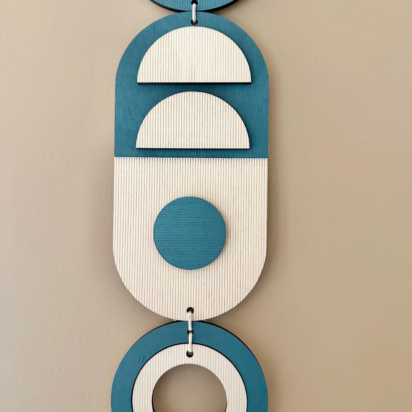 Teal Wall Hanging Gift - Geometric Wall Art - New Home Gift - Housewarming Present - Mid-Century Home Decor - Art Gifting