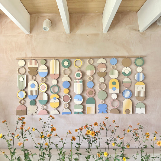 Floral Inspired Big Wall Hanging - Large Pastel Wall Art - Modern Art