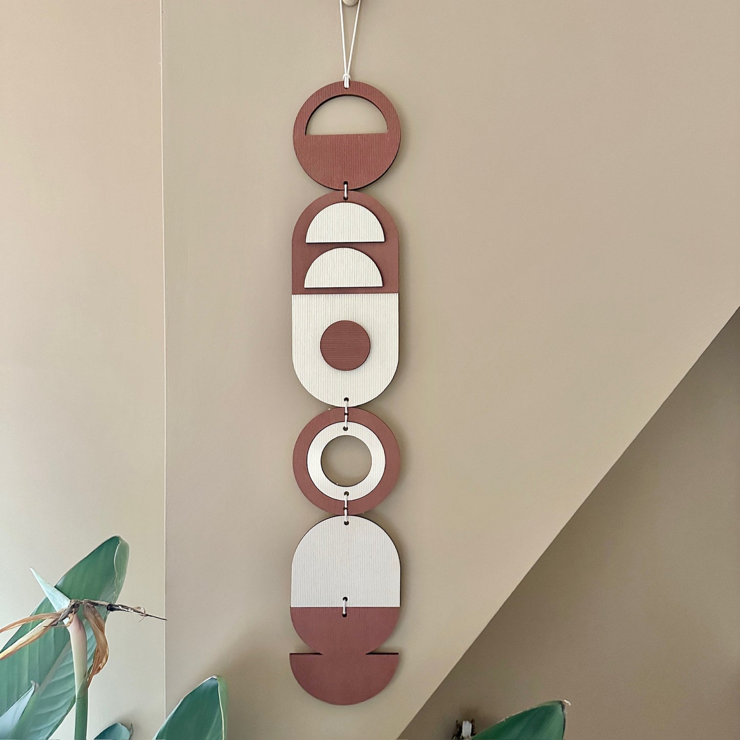 Terracotta Wall Hanging Gift - Geometric Wall Art - New Home Gift - Housewarming Present - Mid-Century Home Decor - Art Gifting