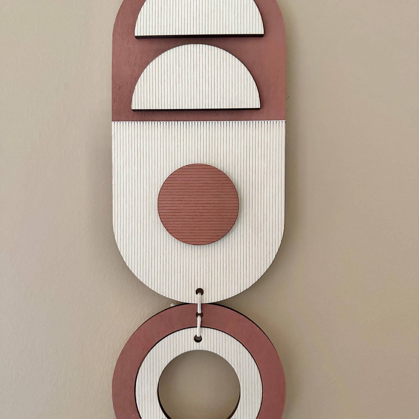 Terracotta Wall Hanging Gift - Geometric Wall Art - New Home Gift - Housewarming Present - Mid-Century Home Decor - Art Gifting