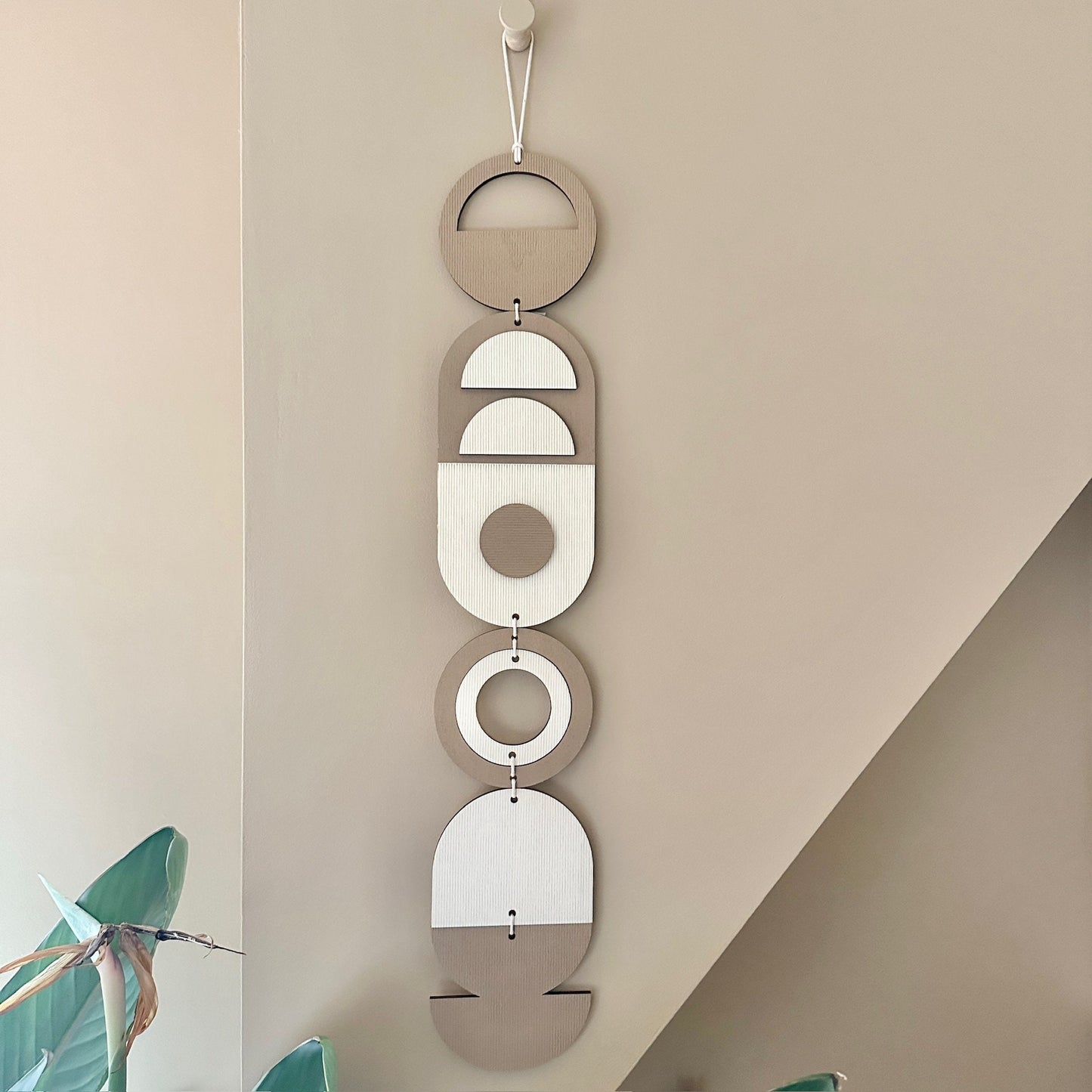 Neutral Wall Hanging Gift - Geometric Wall Art - New Home Gift - Housewarming Present - Mid-Century Home Decor - Art Gifting