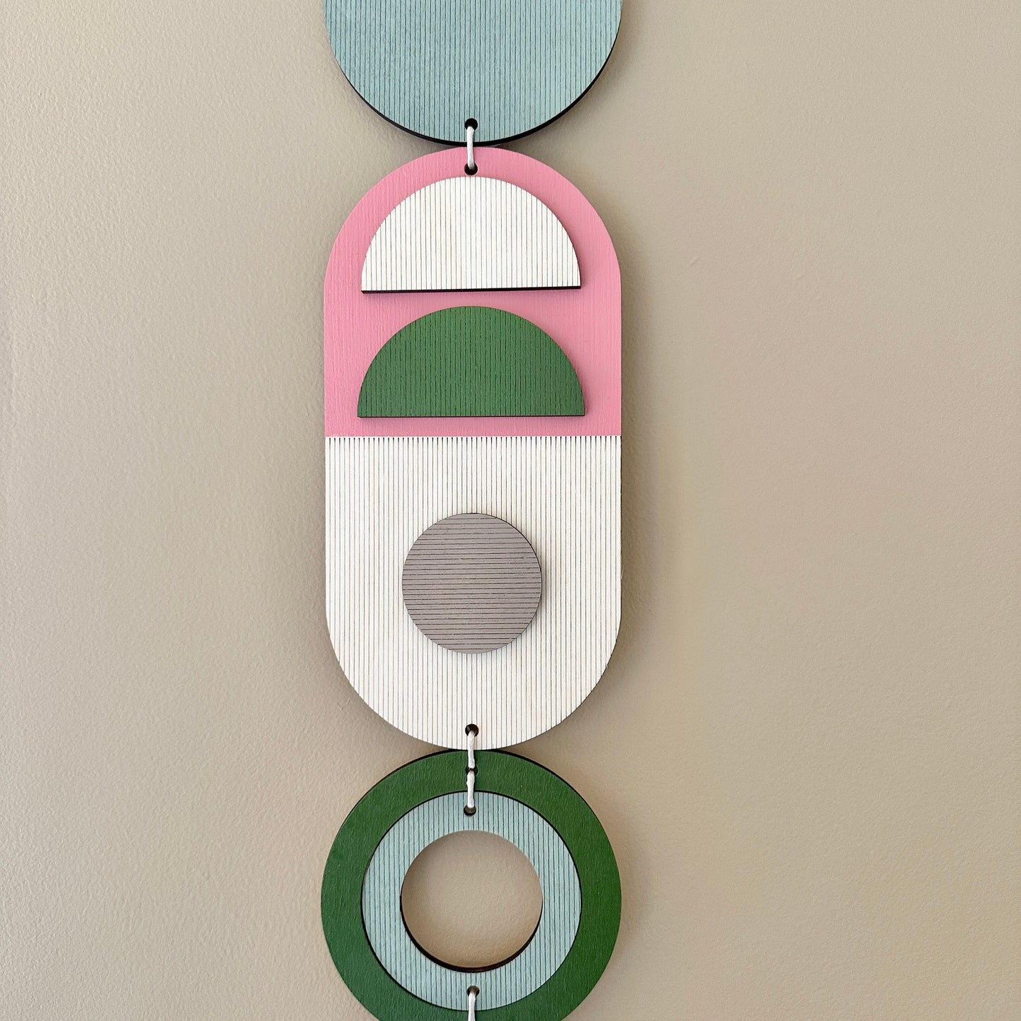 Pink and Green Home Decor - Geometric Wall Art - Home Gift for Her - Housewarming Gift - Mid-Century Home Decor - Art Gift - Birthday Present