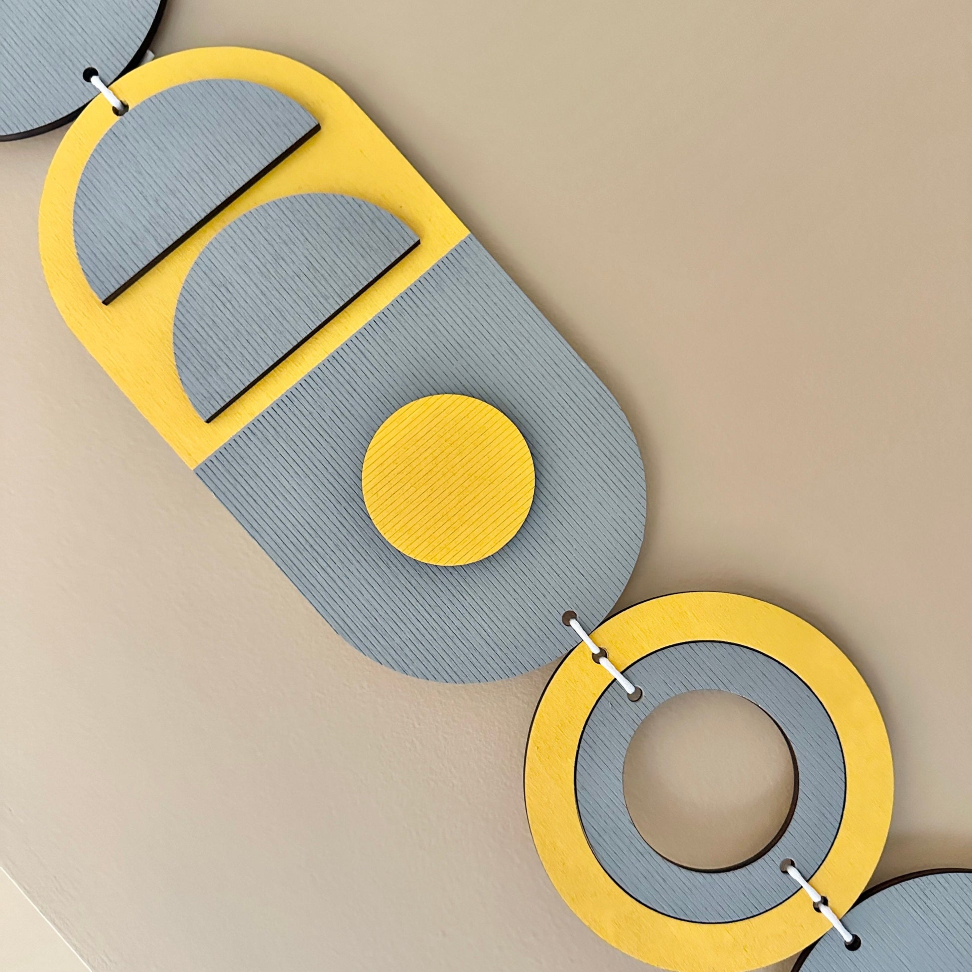 Yellow and Grey Geometric Wall Hanging - Textured Wall Art - Modern Art - Housewarming Gift