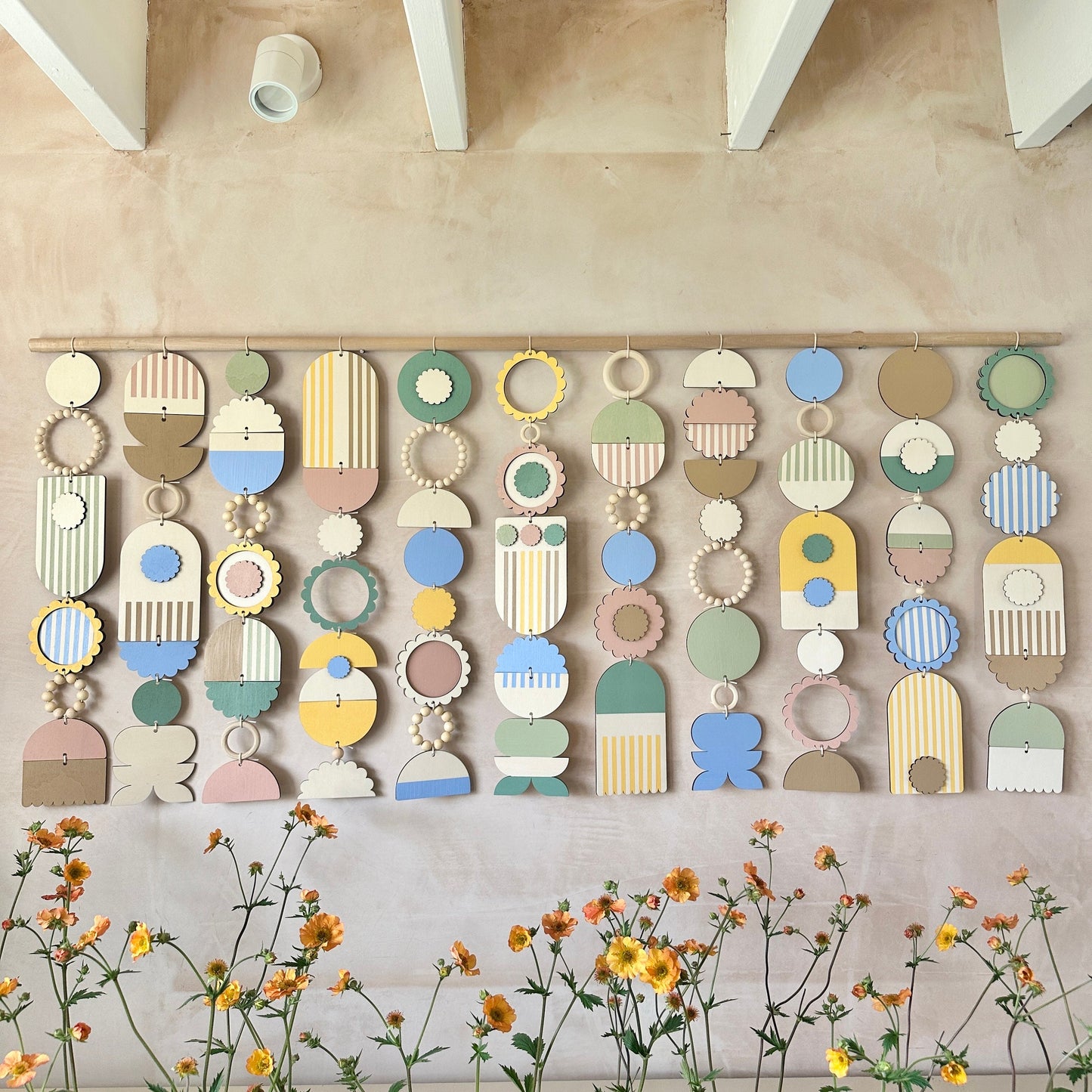 Floral Inspired Big Wall Hanging - Large Pastel Wall Art - Modern Art