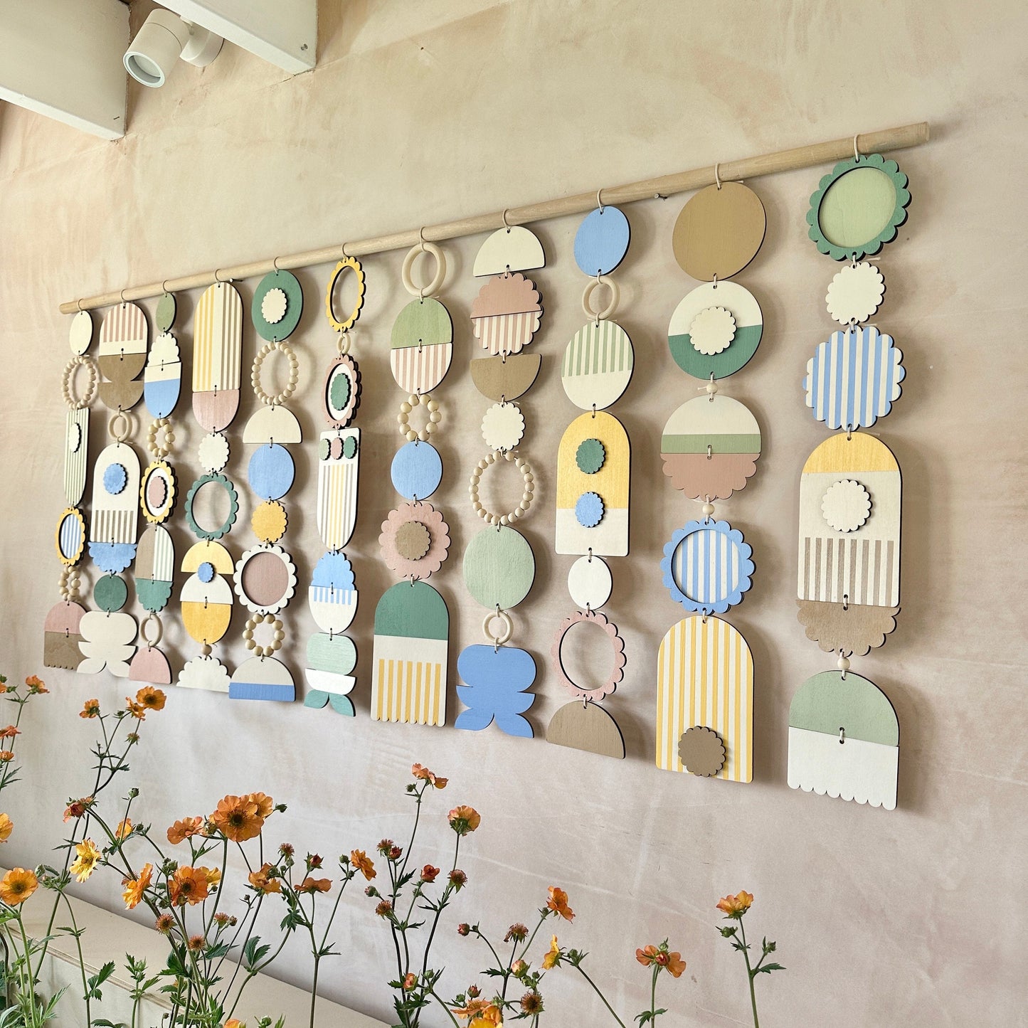 Floral Inspired Big Wall Hanging - Large Pastel Wall Art - Modern Art