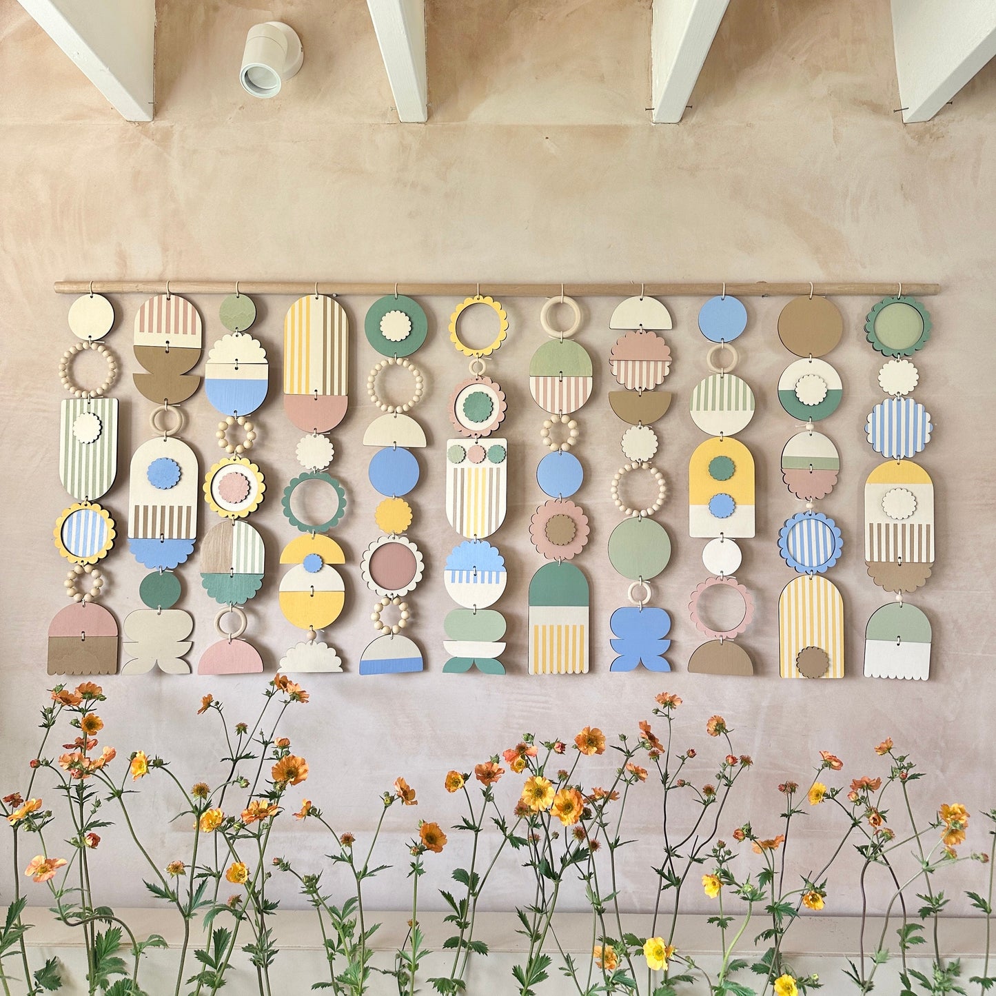 Floral Inspired Big Wall Hanging - Large Pastel Wall Art - Modern Art