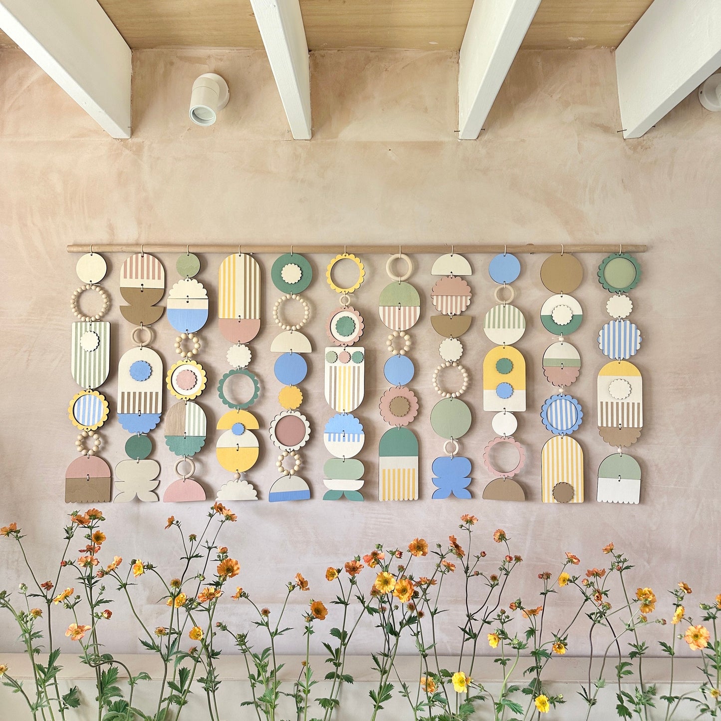 Floral Inspired Big Wall Hanging - Large Pastel Wall Art - Modern Art
