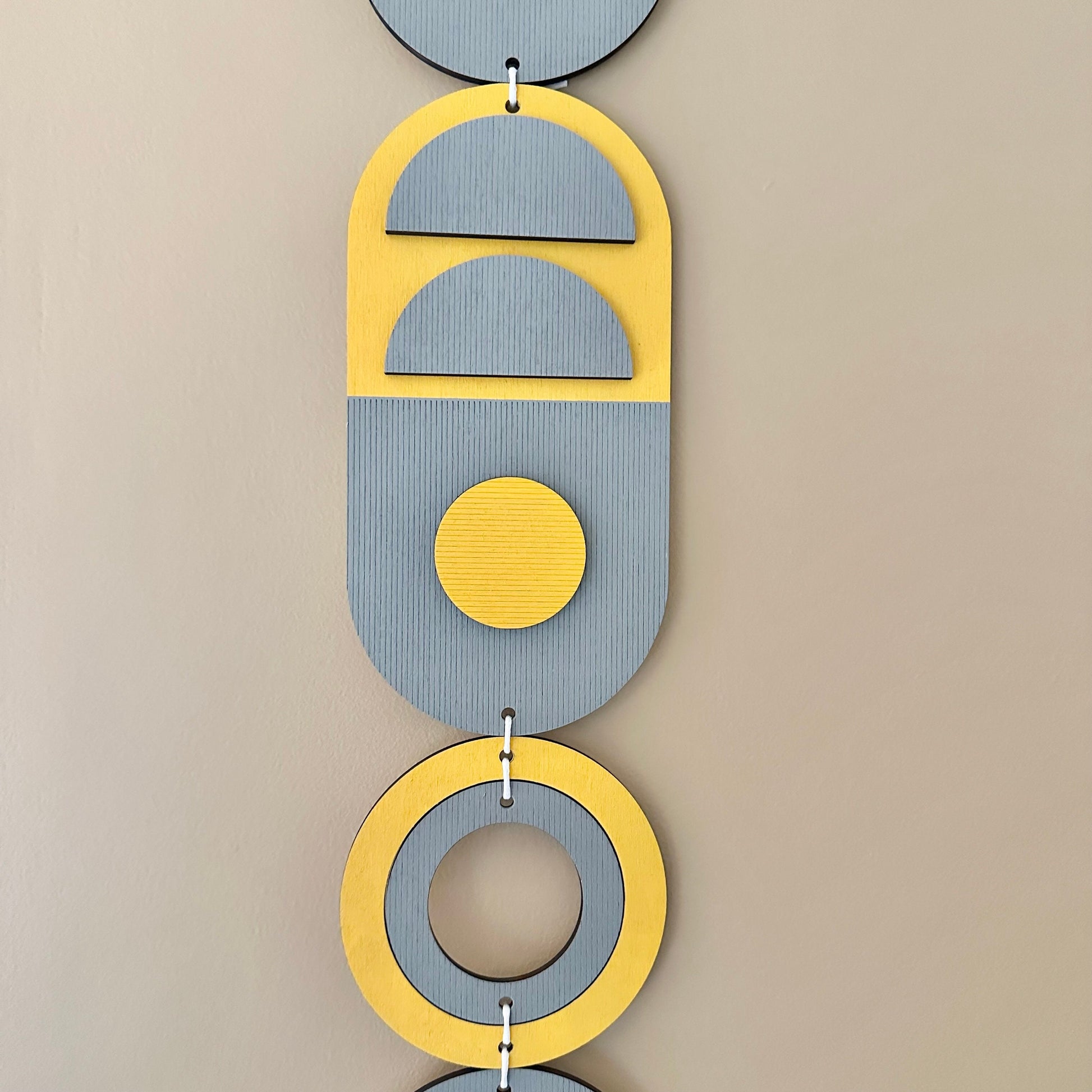 Yellow and Grey Geometric Wall Hanging - Textured Wall Art - Modern Art - Housewarming Gift