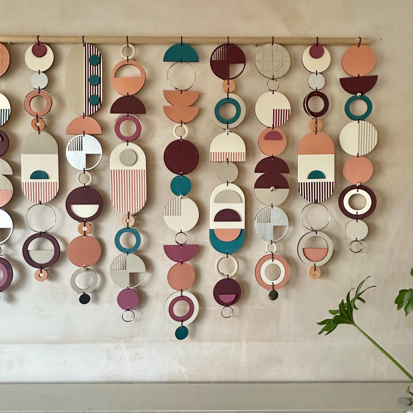 Wide Abstract Wall Art - Mid Century Modern Home Decor - Geometric Wall Decor