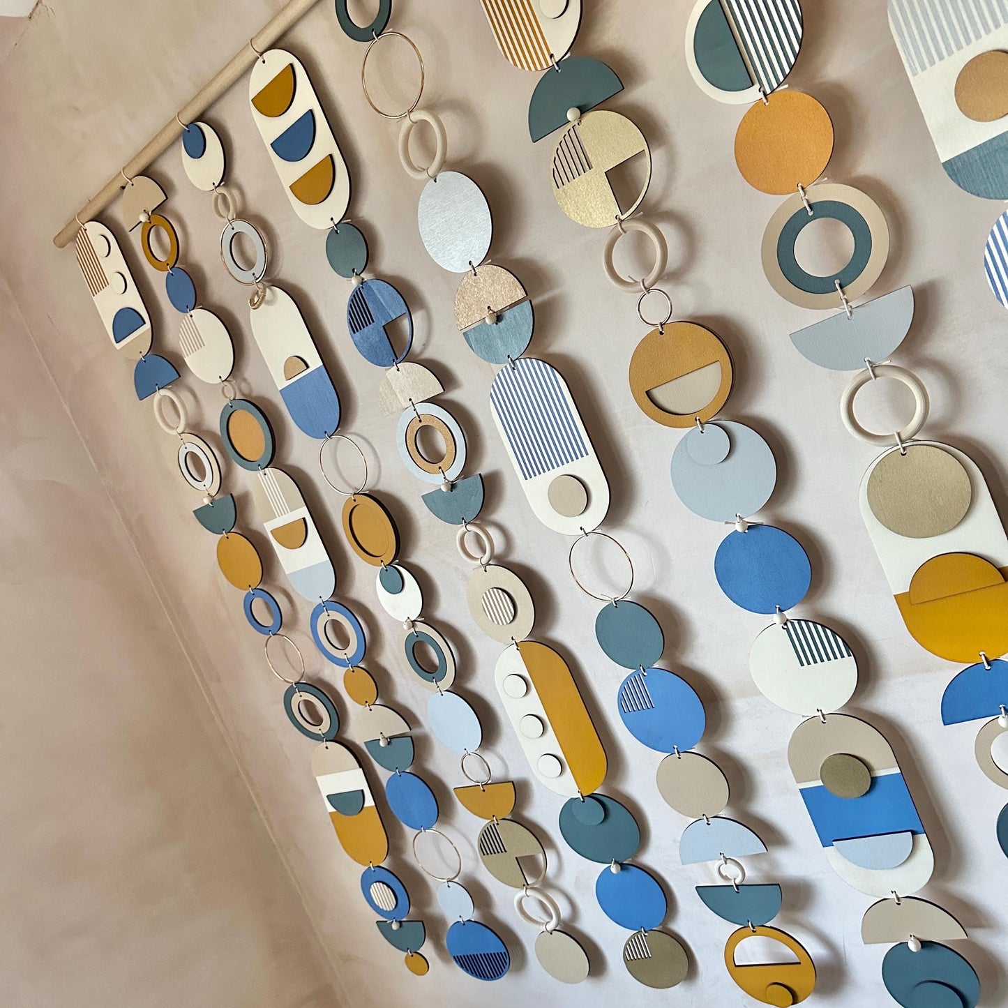 Large Geometric Wall Art - Blue Wall Sculpture - Yellow Abstract Art - Hotel Art - Unique Home Decor - Giant Art Piece