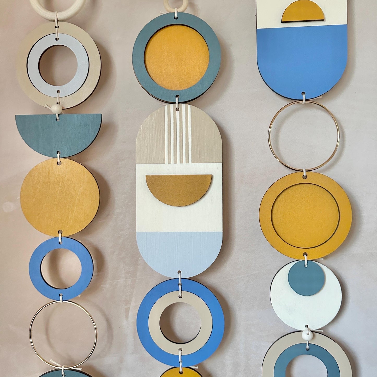 Large Geometric Wall Art - Blue Wall Sculpture - Yellow Abstract Art - Hotel Art - Unique Home Decor - Giant Art Piece