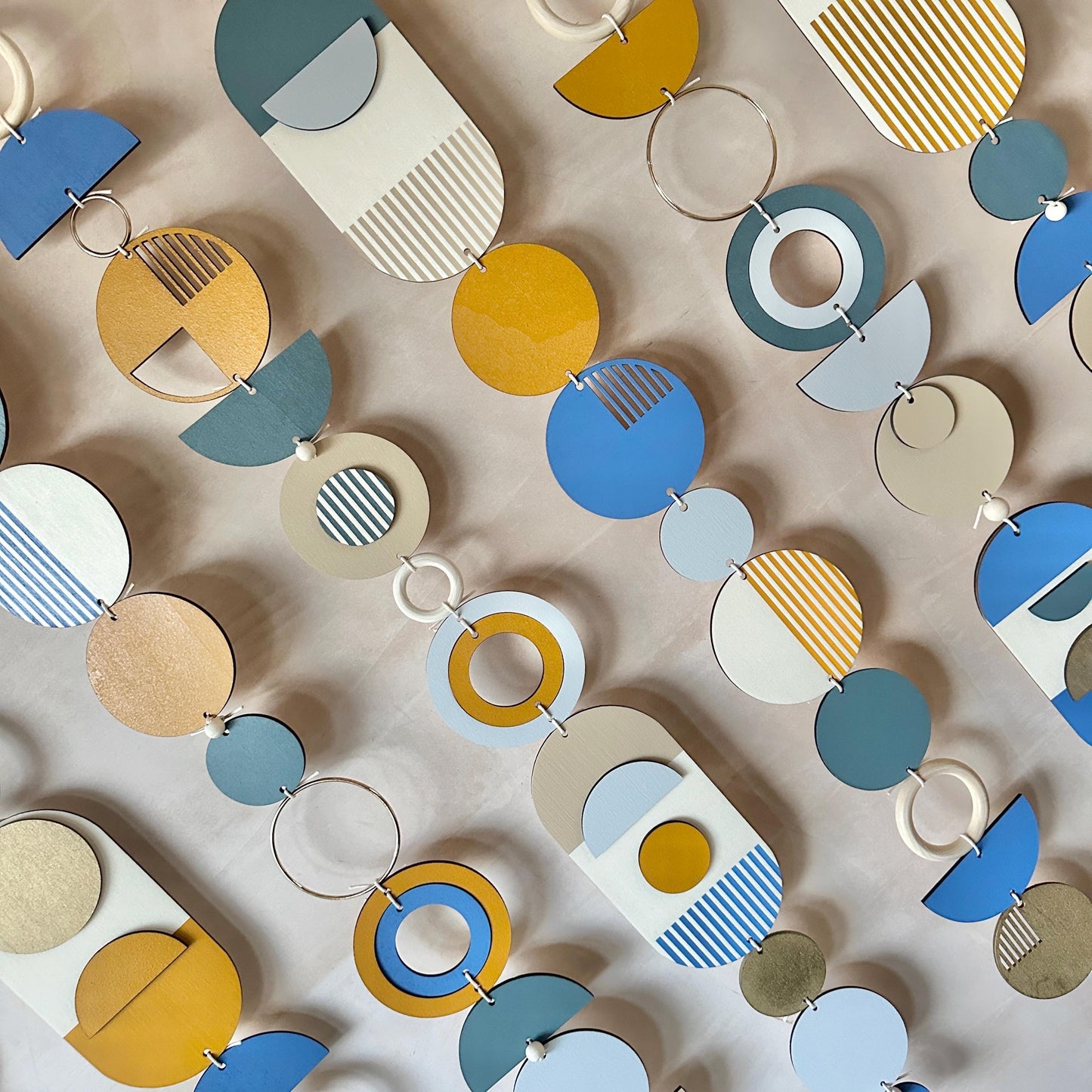 Large Geometric Wall Art - Blue Wall Sculpture - Yellow Abstract Art - Hotel Art - Unique Home Decor - Giant Art Piece