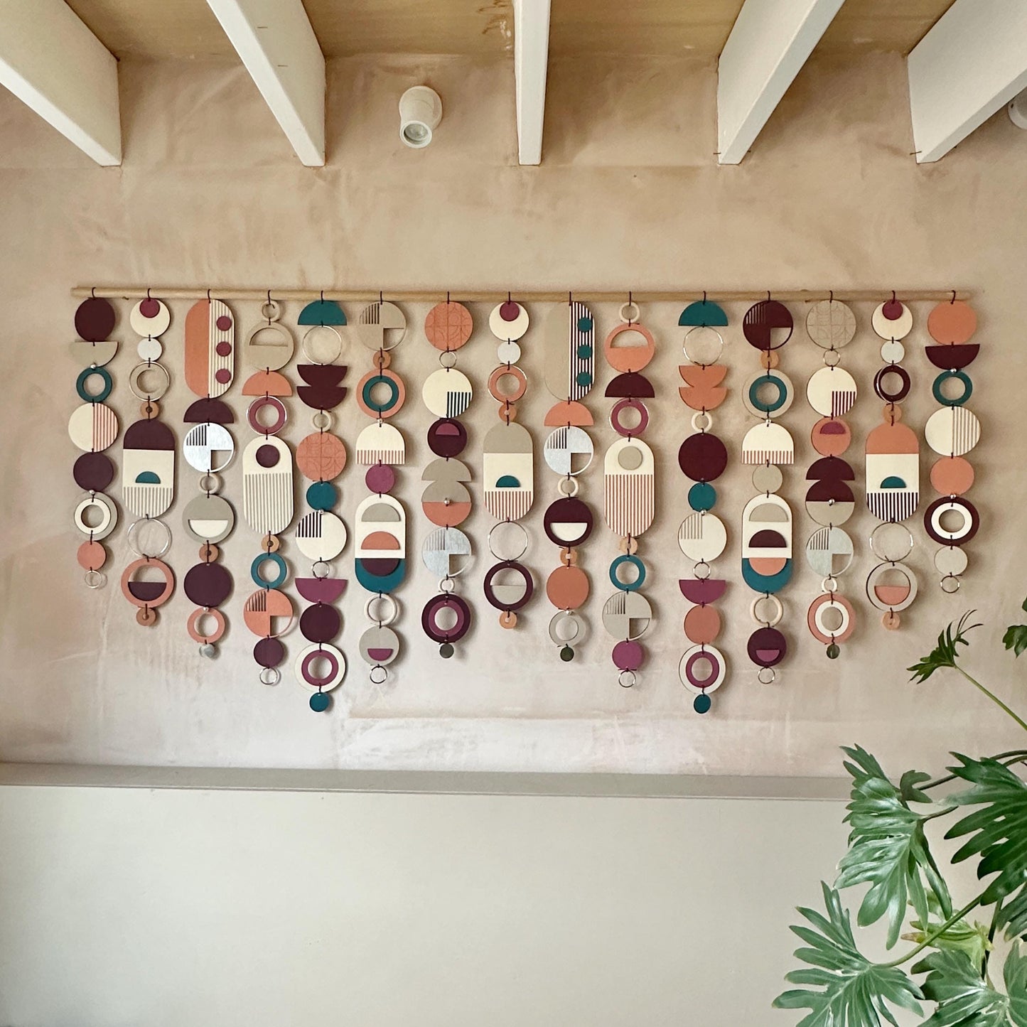Wide Abstract Wall Art - Mid Century Modern Home Decor - Geometric Wall Decor
