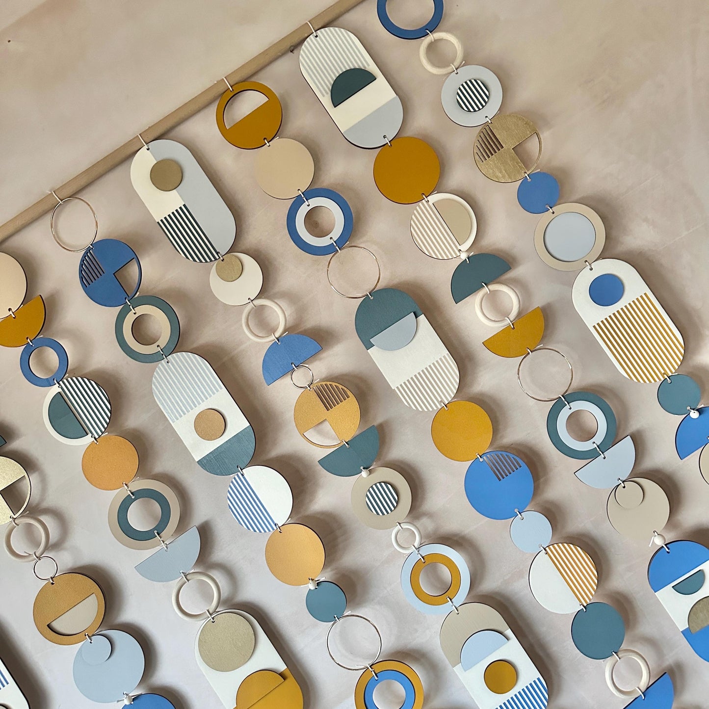 Large Geometric Wall Art - Blue Wall Sculpture - Yellow Abstract Art - Hotel Art - Unique Home Decor - Giant Art Piece