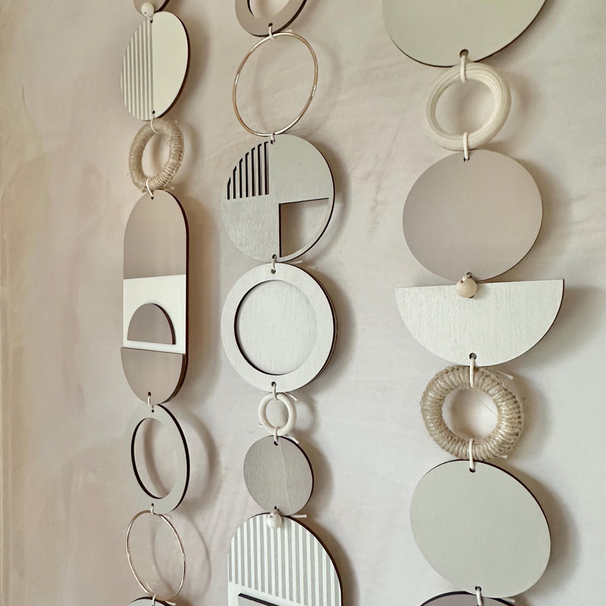 Natural Wall Art Hanging - Neutral Colour Home Decor - Geometric Style Decoration - Cream Living Room Art - Calming Home Design Ideas