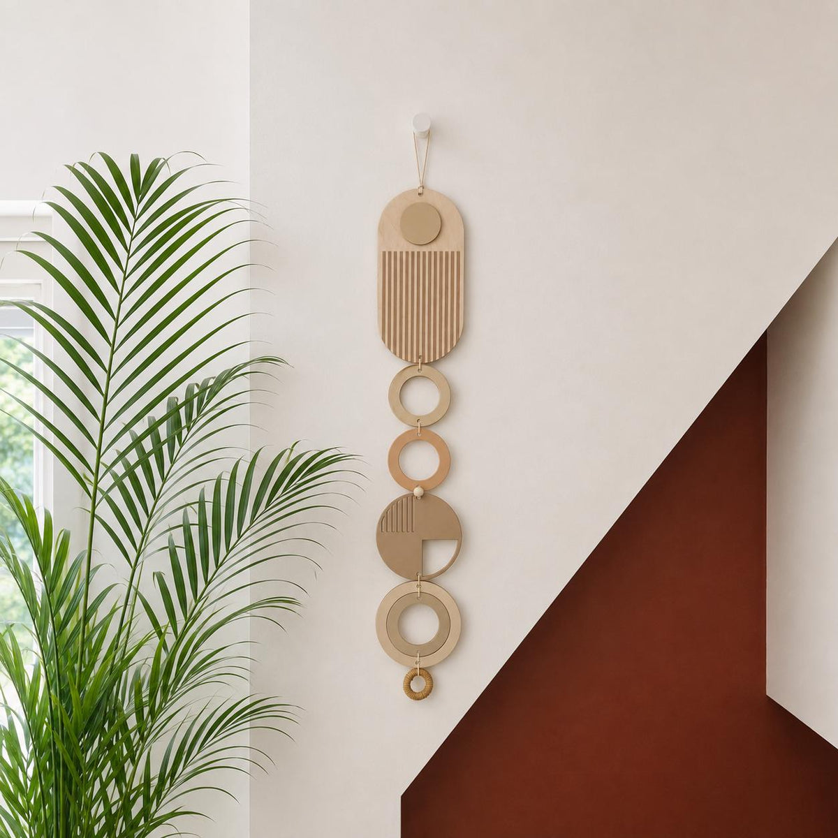 Modern Wall Art - Geometric Artwork - Minimal Home Decor - Slim Art - Long Wall Tapestry - Wood Art