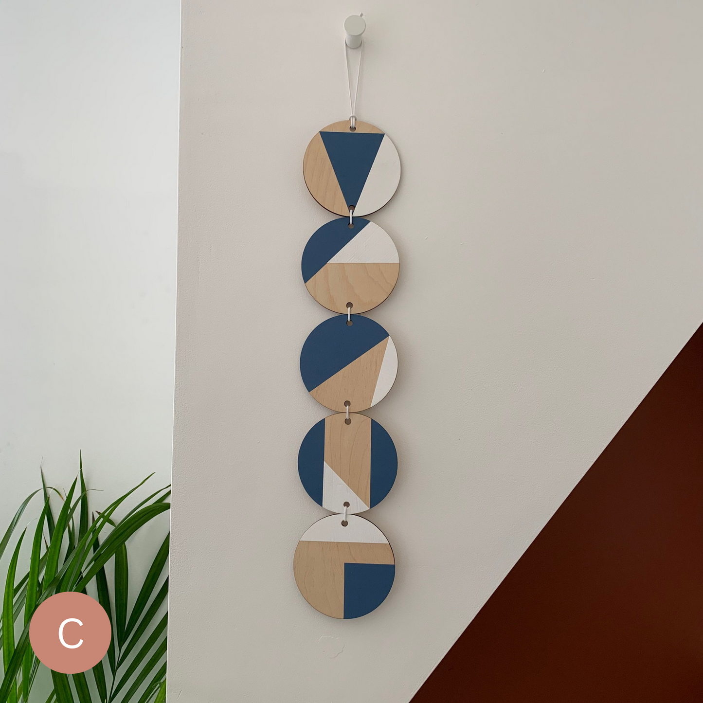 5-Tier Small Wooden Multicoloured Wall Hanging