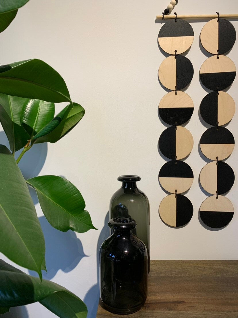 Large Black Wall Hanging - Geometric Plywood Art - Scandinavian Wall Hanger - Modern Concept Decoration - Large Minimalist Art - Minimalism