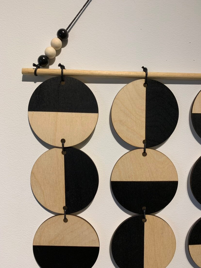 Large Black Wall Hanging - Geometric Plywood Art - Scandinavian Wall Hanger - Modern Concept Decoration - Large Minimalist Art - Minimalism